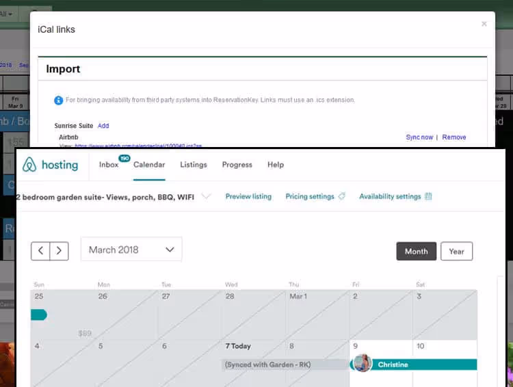 iCal availability sync for OTA calendar blocking
