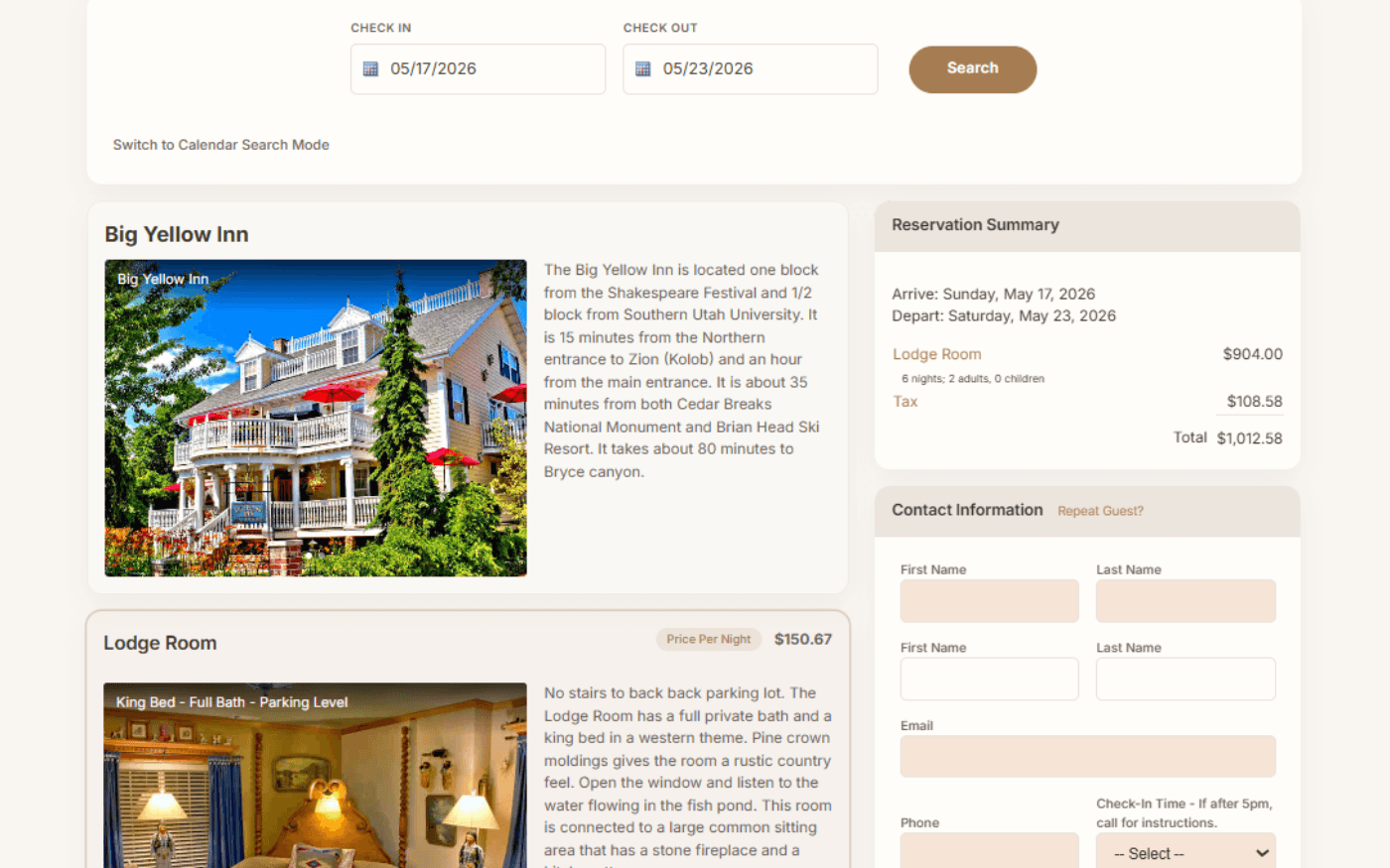 ReservationKey booking engine software screenshot