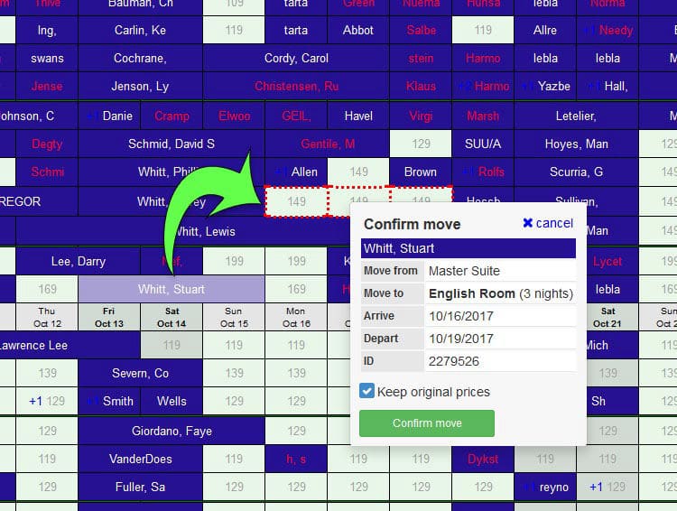 Drag And Drop To Move Reservations.