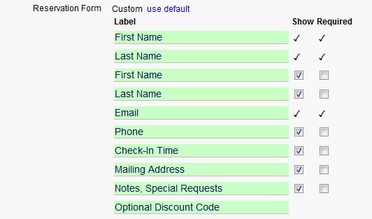 Edit Reservation form